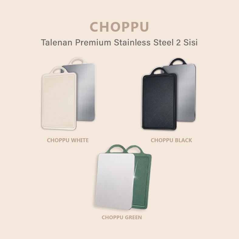 CHOPPU Small - Talenan Premium Stainless Steel 2 Sisi Anti Bakteri Jamur
