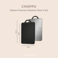 CHOPPU BIG - Talenan Premium Stainless Steel 304 Cutting Board 2 Sisi Anti Bakteri Jamur