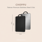 CHOPPU BIG - Talenan Premium Stainless Steel 304 Cutting Board 2 Sisi Anti Bakteri Jamur