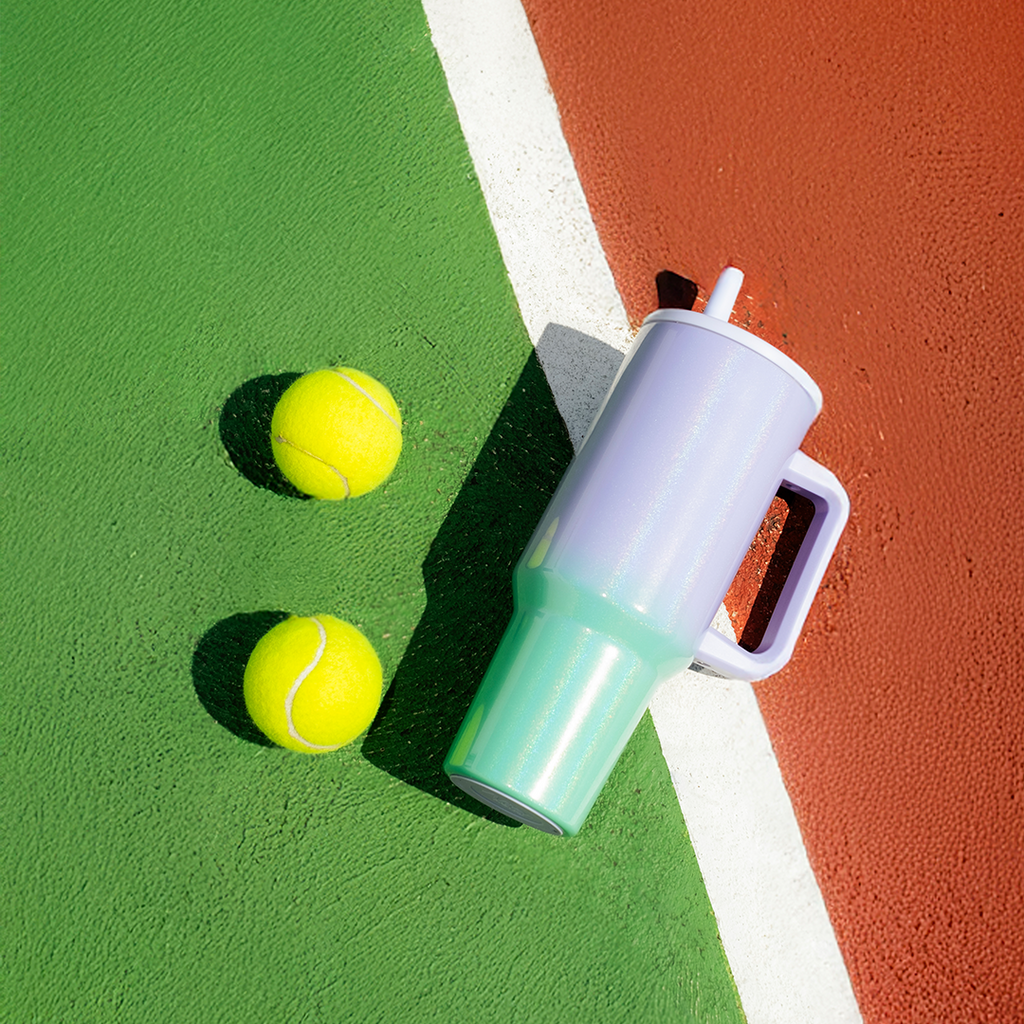 DARLIN - Tumbler Hologram Sporty Pastel Jumbo 1200ml SS 304 Vakum Double Insulated dengan Handle Tahan Dingin 24 Jam Panas 12 Jam Grafir Nama Engrave
