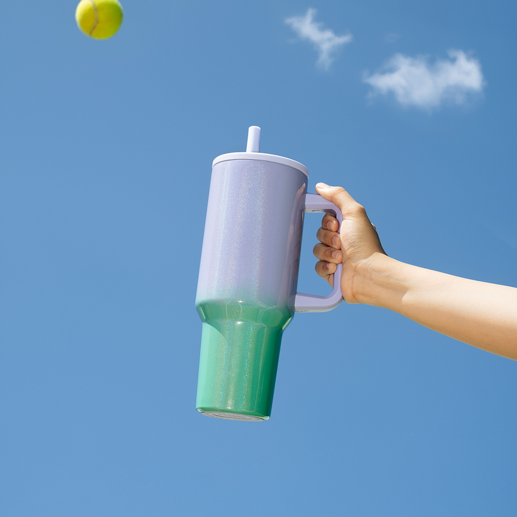DARLIN - Tumbler Hologram Sporty Pastel Jumbo 1200ml SS 304 Vakum Double Insulated dengan Handle Tahan Dingin 24 Jam Panas 12 Jam Grafir Nama Engrave