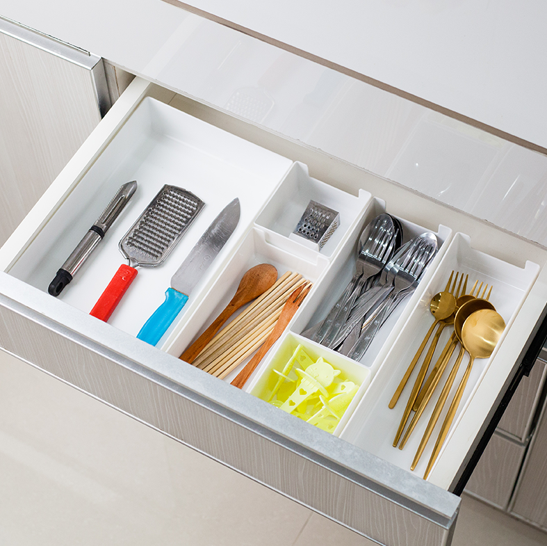 DASHI WHITE SATUAN - Drawer Organizer Kotak Penyimpanan Sekat Divider Laci