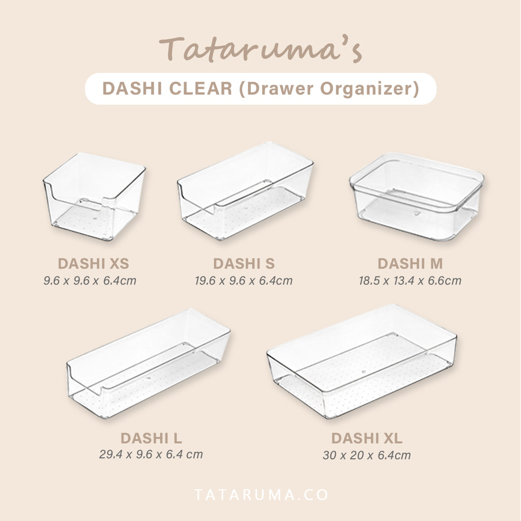 DASHI CLEAR SATUAN - Drawer Organizer Kotak Penyimpanan Sekat Divider