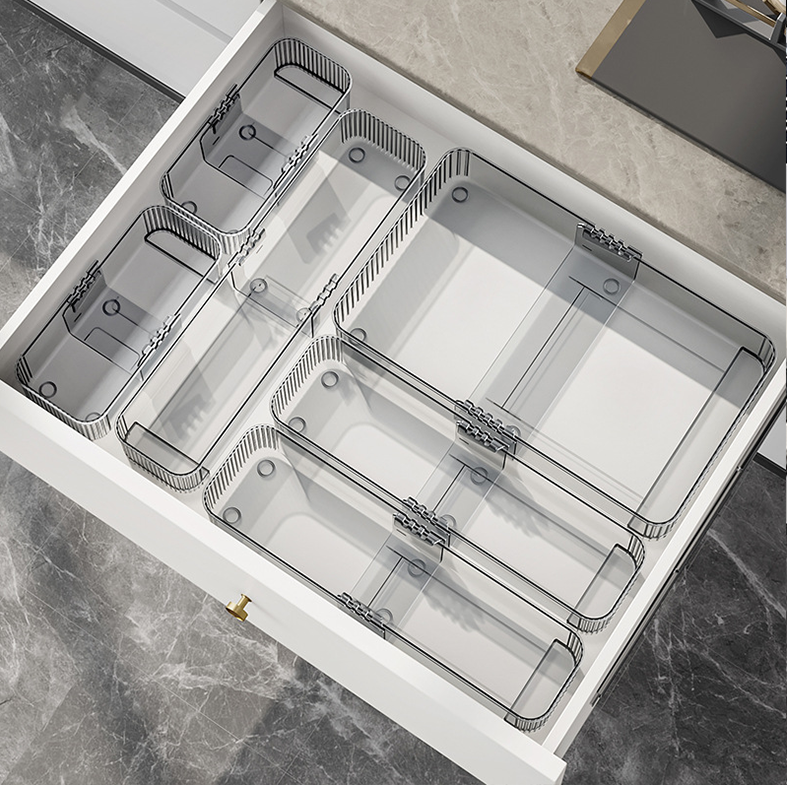 DASHI EXPAND CLEAR - Drawers Organizer Adjustable Kotak Penyimpanan Laci Panjang Pendek Bisa Diatur Pembatas Divider