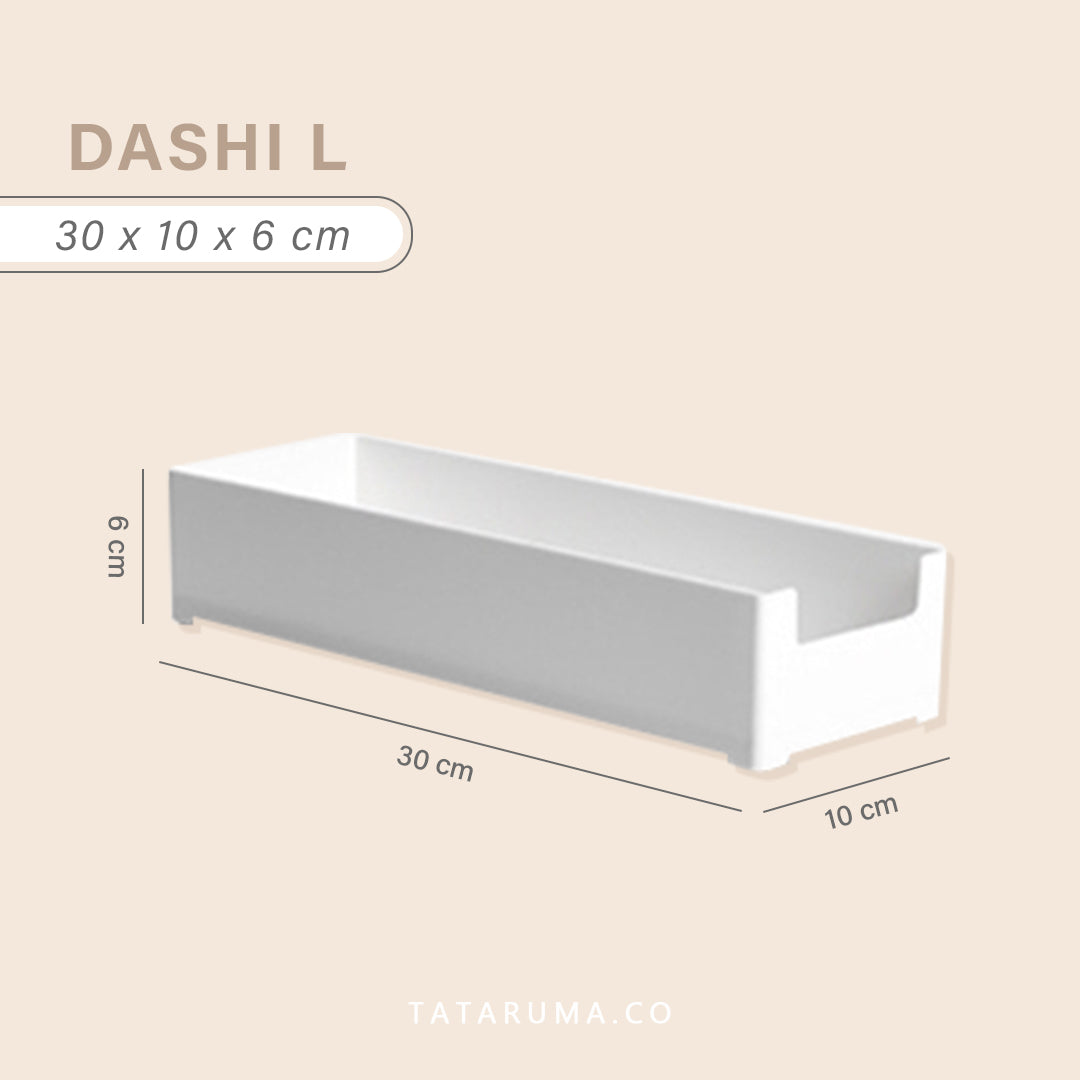 DASHI WHITE SATUAN - Drawer Organizer Kotak Penyimpanan Sekat Divider Laci