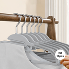 DORESU isi 10pcs - Gantungan Baju Hanger Non-slip Hitam Abu Anti Melorot Licin - 1