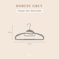 DORESU isi 10pcs - Gantungan Baju Hanger Non-slip Hitam Abu Anti Melorot Licin - 1