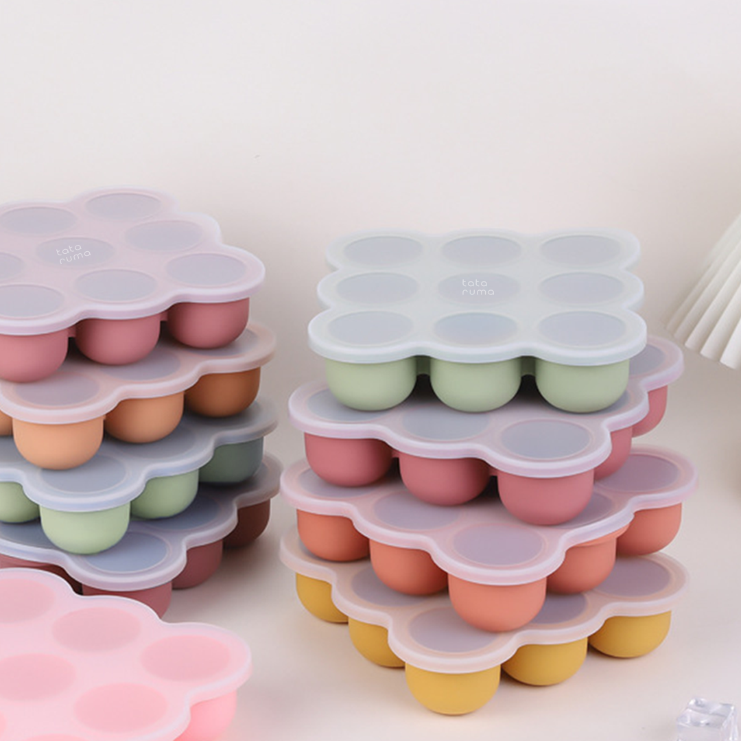 DOTTO - Baby Silicone Food Container Mpasi Tray Cube Cetakan Kaldu Silikon Bayi Freezer Microwave Safe BPA Free