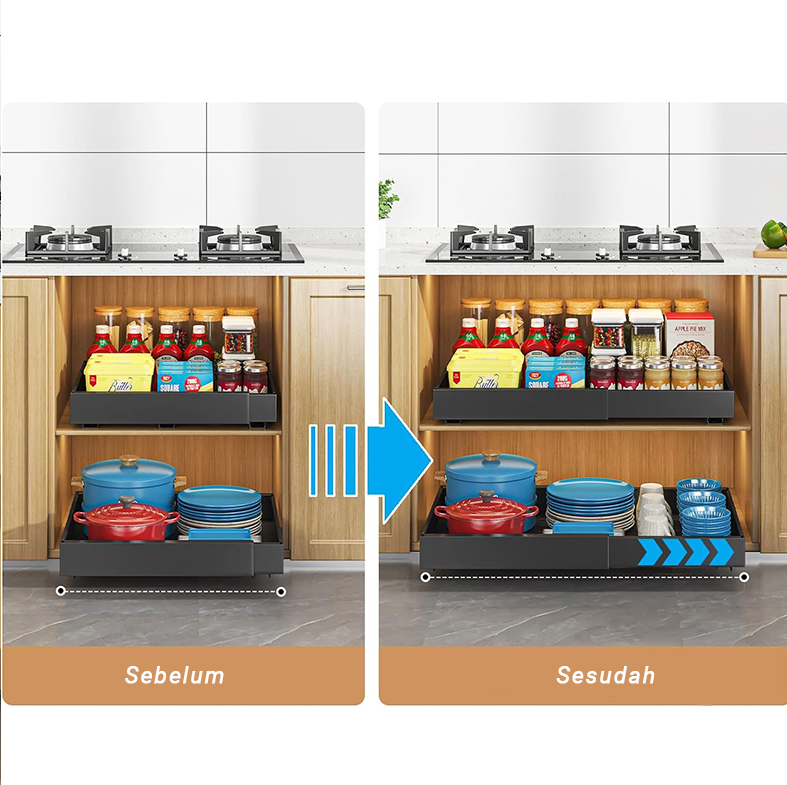 ERIYA  - Laci Tarik Extendable Bisa Diatur Kabinet Dapur Multifungsi