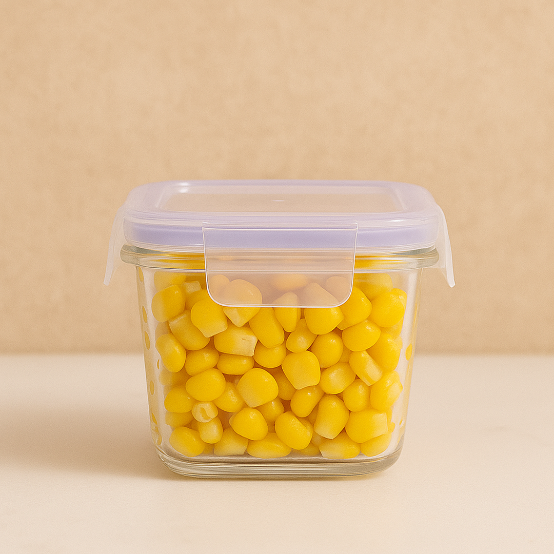 BENTO MINI - Food Box Bulat Persegi Mini Penyimpanan Makanan Kaca Kedap Udara