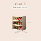 FUMI - Rak Sepatu Susun Tingkat Jumbo Lipat Tutup Magnet