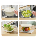 FUWA - Peniris Sayur Buah Beras dengan Tutup dan Handle Baskom Modern