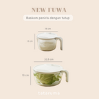 FUWA - Peniris Sayur Buah Beras dengan Tutup dan Handle Baskom Modern