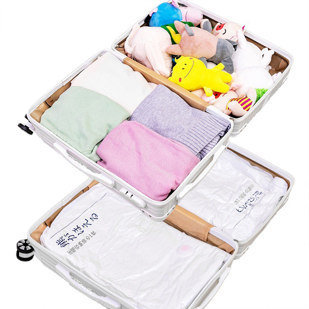 FUYO - Plastik Vakum Kompresi Pakaian Selimut Coat Travel Packing Anti Air