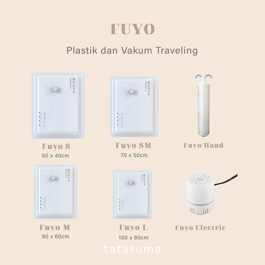 FUYO - Plastik Vakum Kompresi Pakaian Selimut Coat Travel Packing Anti Air