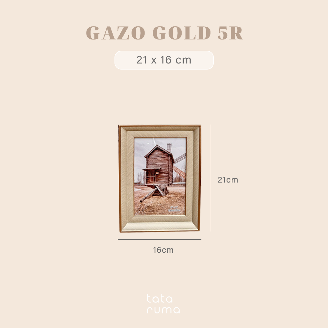 GAZO - Frame Bingkai Foto Figura Gold dan Silver 4R/5R/6R Minimalis