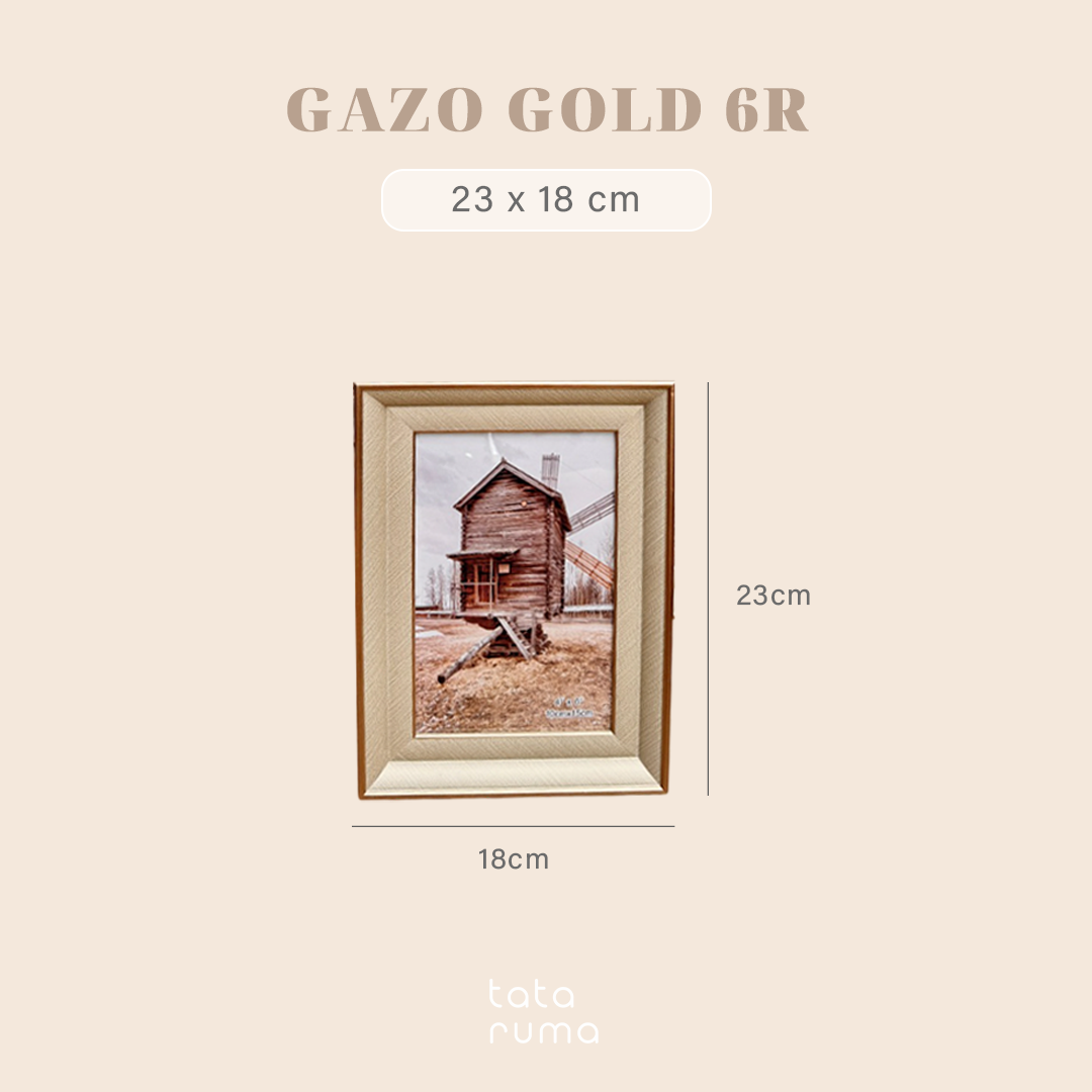 GAZO - Frame Bingkai Foto Figura Gold dan Silver 4R/5R/6R Minimalis