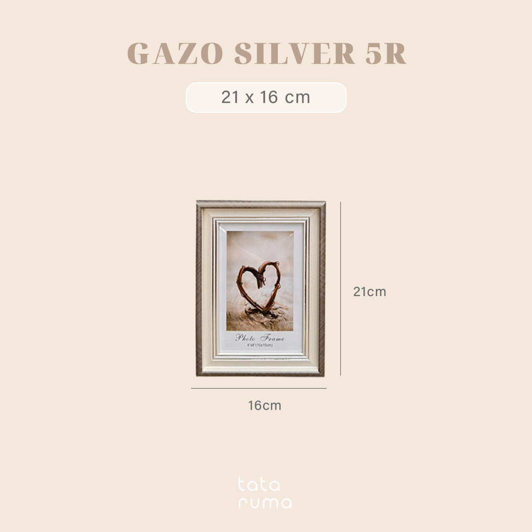 GAZO - Frame Bingkai Foto Figura Gold dan Silver 4R/5R/6R Minimalis
