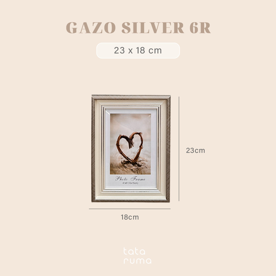 GAZO - Frame Bingkai Foto Figura Gold dan Silver 4R/5R/6R Minimalis