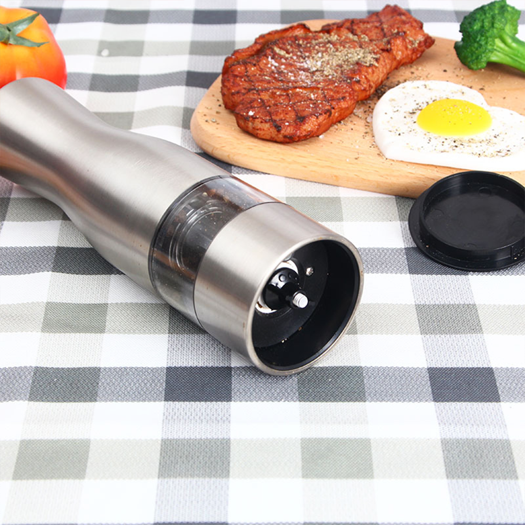 GINDA - Grinder Penggiling Otomatis Elektrik Lada Hitam Garam Salt Pepper Stainless Steel