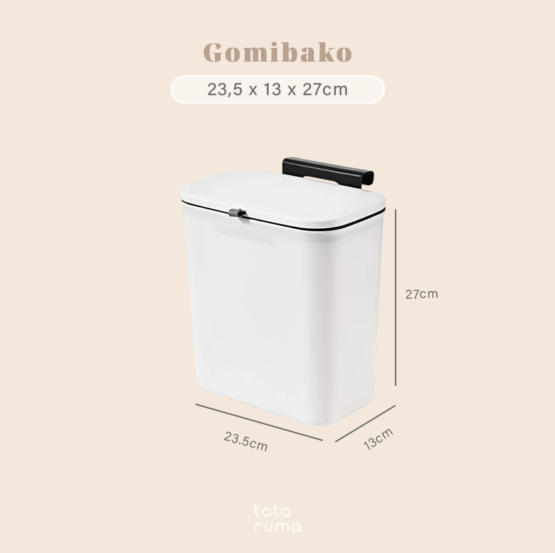 GOMIBAKO - Tempat Sampah Gantung dengan Tutup Tanpa Paku/Bor