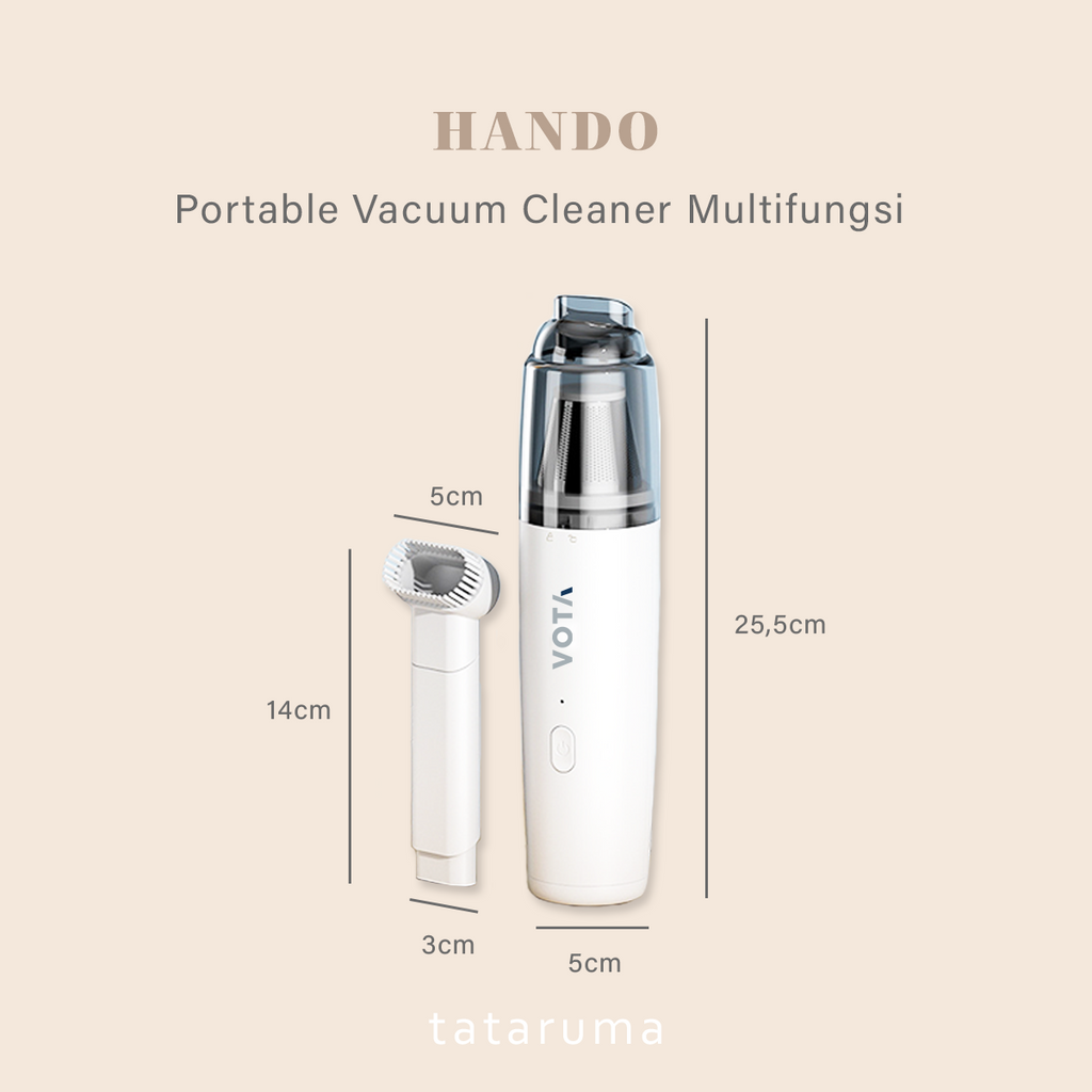 HANDO - Hand Vacuum Penyedot Debu Mini 2in1 Mobil Rumah Sofa Portable