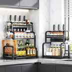 HOZAN  - Rak Dapur Tingkat Multifungsi Kitchen Rack Susun Bumbu Pisau Talenan Display