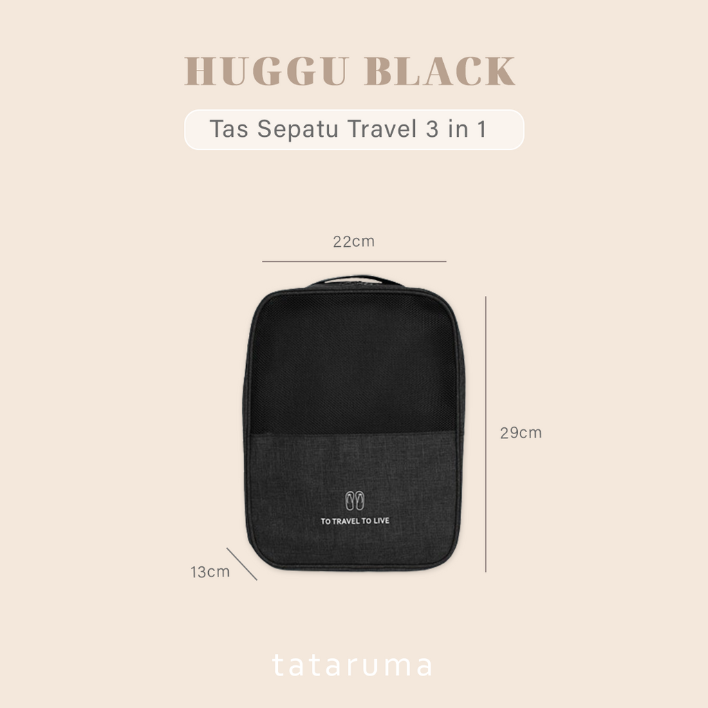 HUGGU - Tas Sepatu 3 in 1 Travel Tahan Air Waterproof