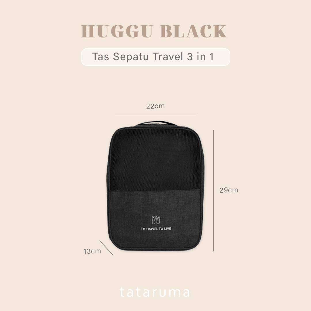 HUGGU - Tas Sepatu 3 in 1 Travel Tahan Air Waterproof