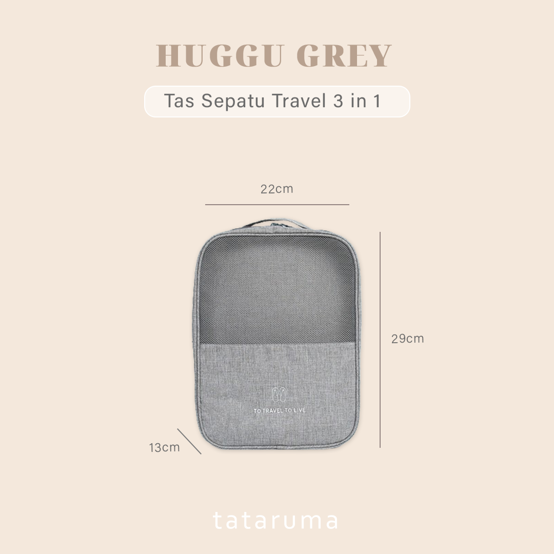 HUGGU - Tas Sepatu 3 in 1 Travel Tahan Air Waterproof