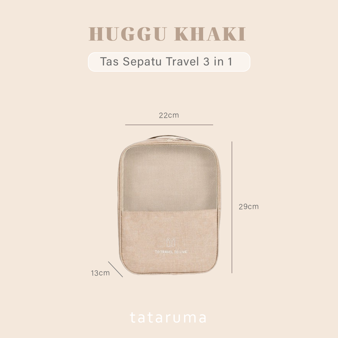 HUGGU - Tas Sepatu 3 in 1 Travel Tahan Air Waterproof