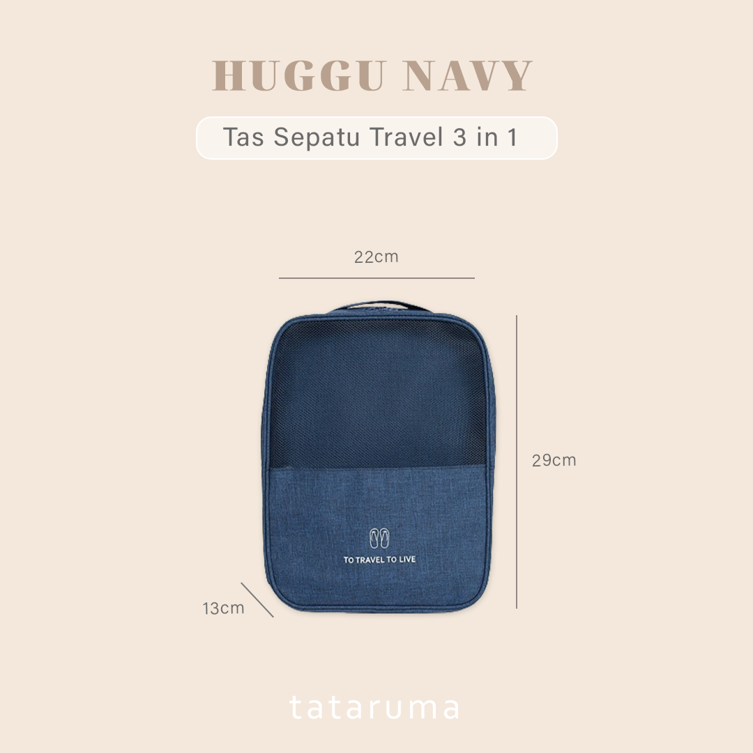 HUGGU - Tas Sepatu 3 in 1 Travel Tahan Air Waterproof