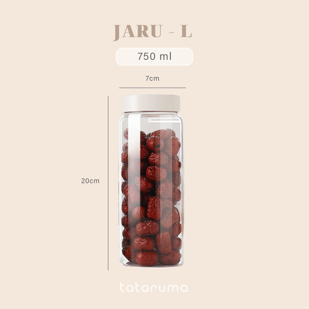 JARU - Jar Kaca Borosilikat Food Grade Tempat Bumbu Rempah Kopi Gula Teh Kaca Kedap Udara Free Sticker