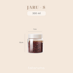 JARU - Jar Kaca Borosilikat Food Grade Tempat Bumbu Rempah Kopi Gula Teh Kaca Kedap Udara Free Sticker