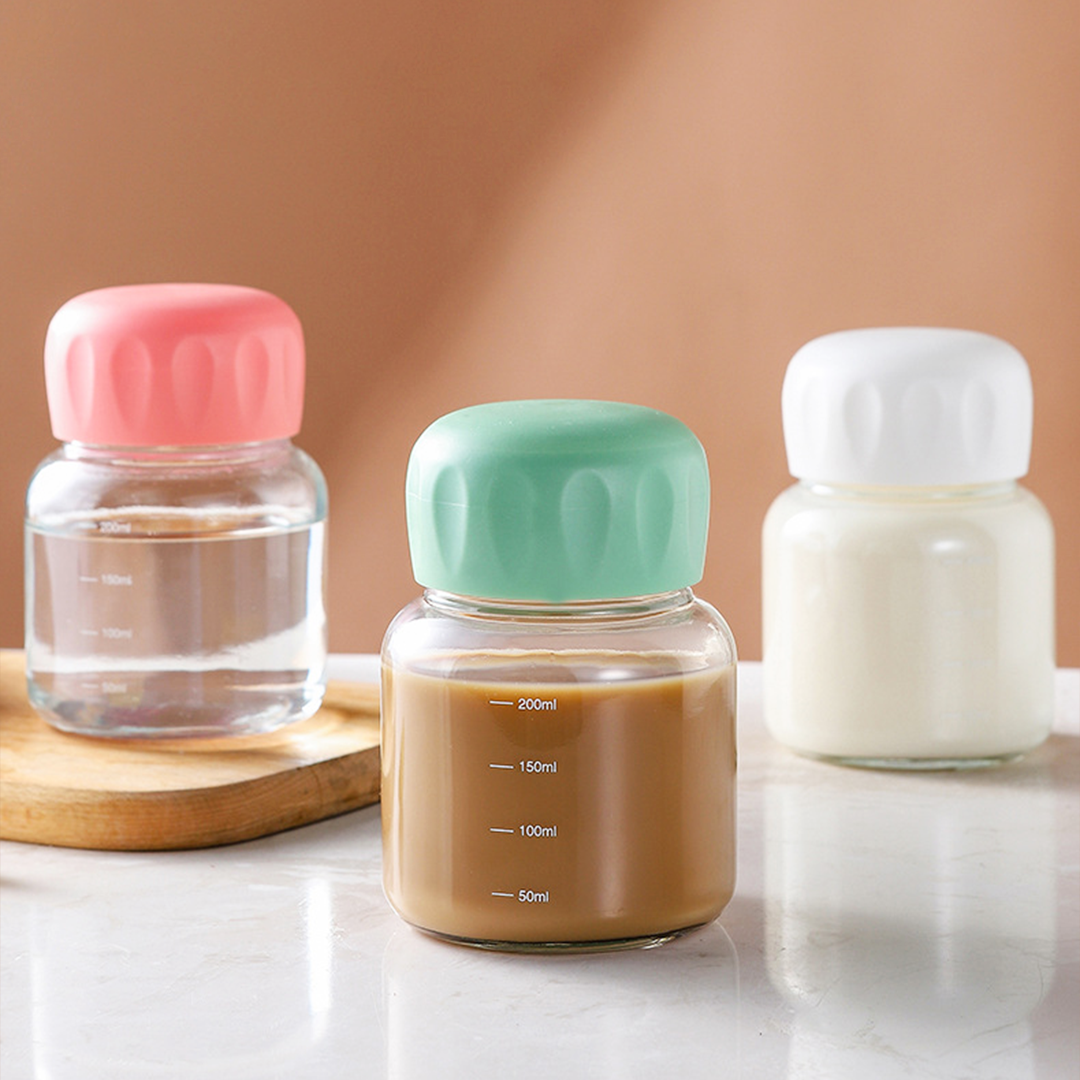 TATARUMA Jusu - Botol Minum Kaca Mini Jus Kopi Teh Panas Dingin Tebal Kedap Anti Bocor 350ml
