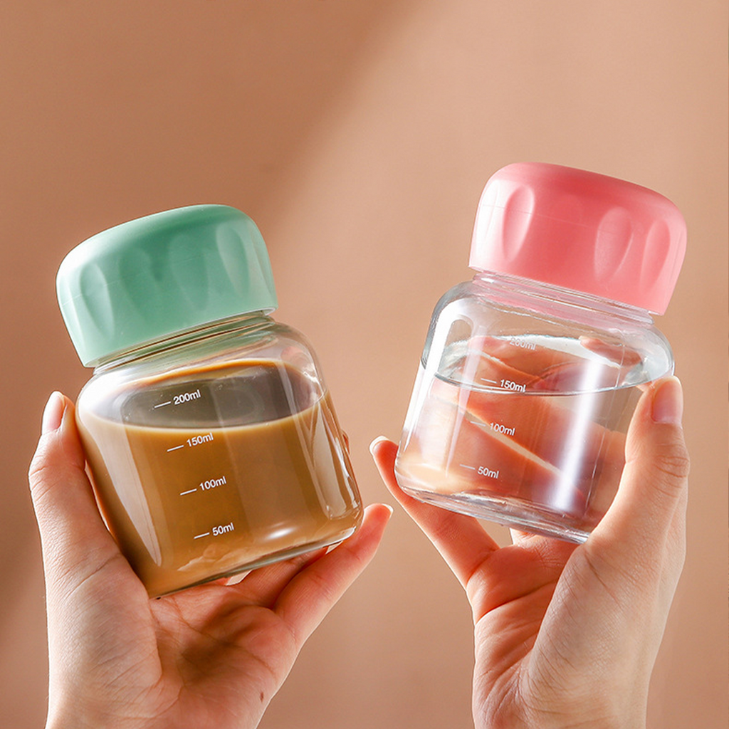TATARUMA Jusu - Botol Minum Kaca Mini Jus Kopi Teh Panas Dingin Tebal Kedap Anti Bocor 350ml