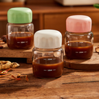 TATARUMA Jusu - Botol Minum Kaca Mini Jus Kopi Teh Panas Dingin Tebal Kedap Anti Bocor 350ml
