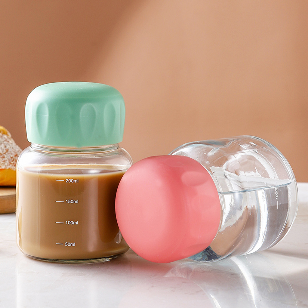 TATARUMA Jusu - Botol Minum Kaca Mini Jus Kopi Teh Panas Dingin Tebal Kedap Anti Bocor 350ml