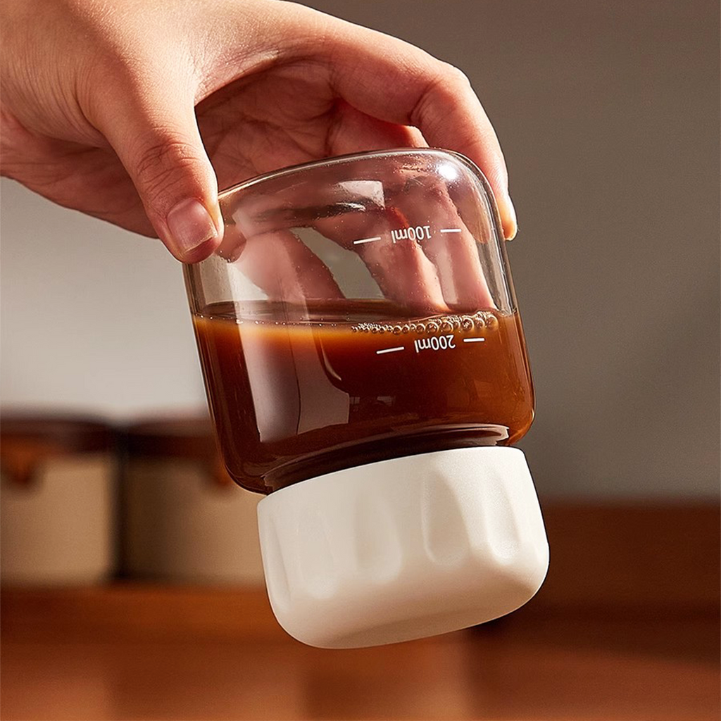 TATARUMA Jusu - Botol Minum Kaca Mini Jus Kopi Teh Panas Dingin Tebal Kedap Anti Bocor 350ml
