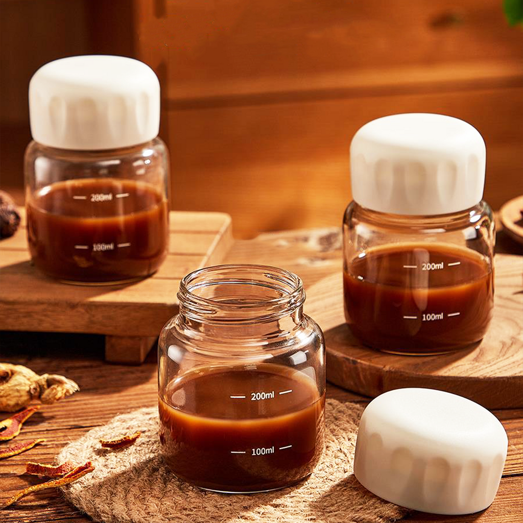 TATARUMA Jusu - Botol Minum Kaca Mini Jus Kopi Teh Panas Dingin Tebal Kedap Anti Bocor 350ml