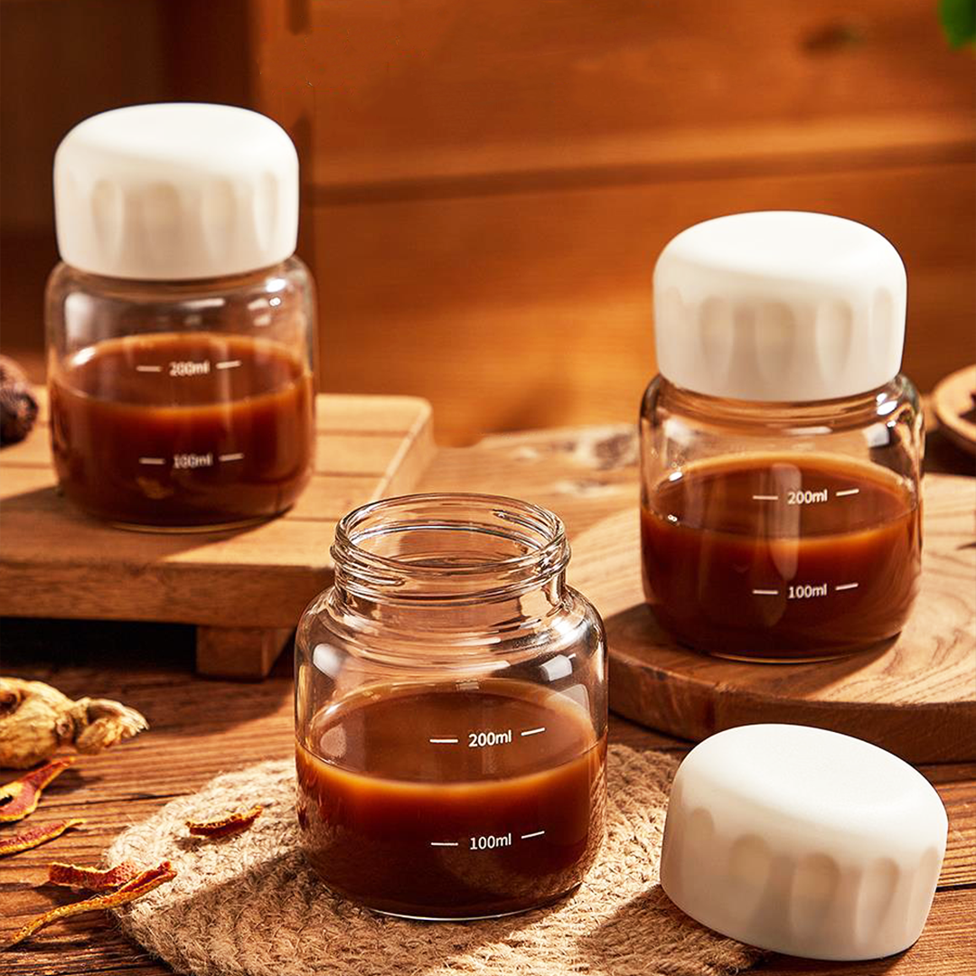 TATARUMA Jusu - Botol Minum Kaca Mini Jus Kopi Teh Panas Dingin Tebal Kedap Anti Bocor 350ml