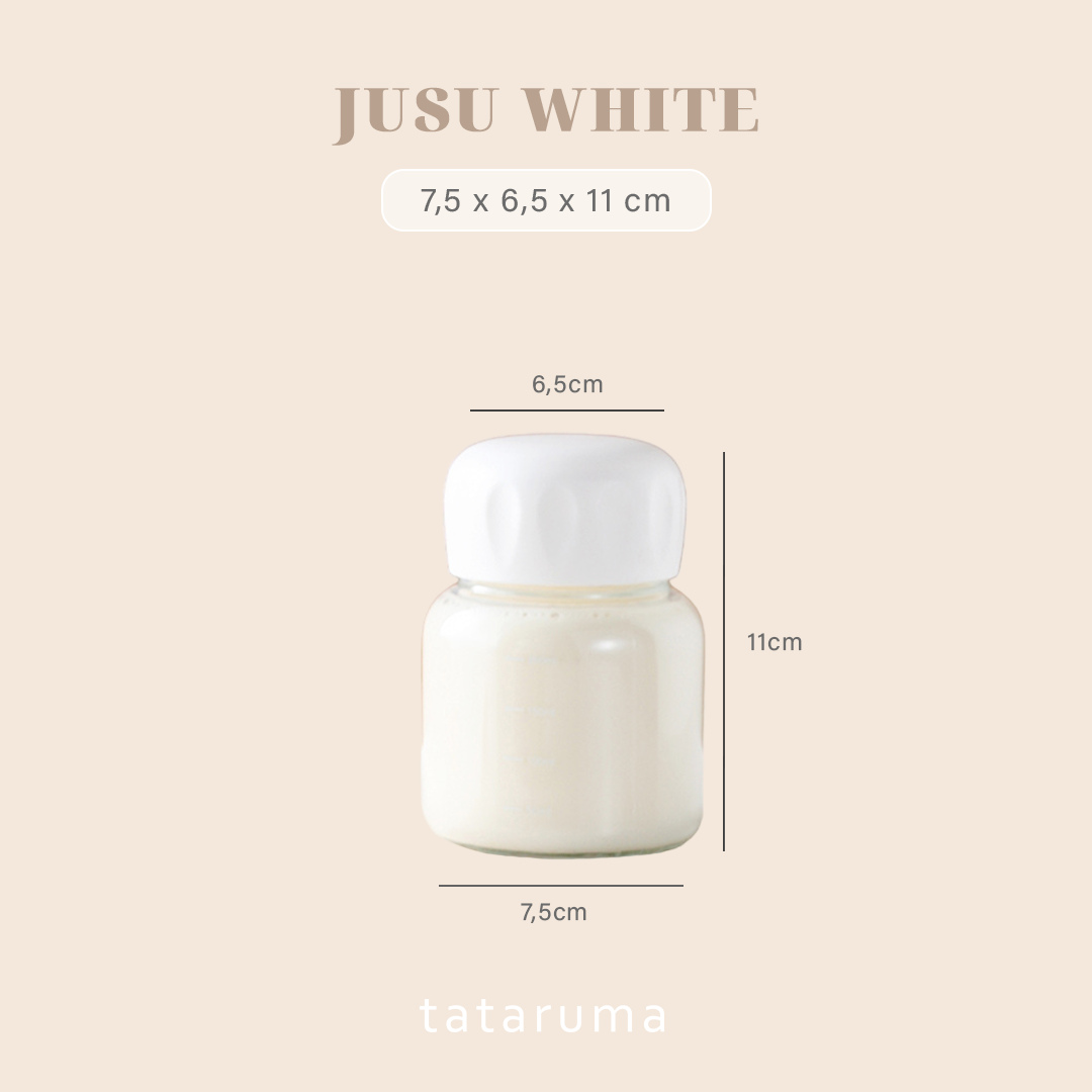 TATARUMA Jusu - Botol Minum Kaca Mini Jus Kopi Teh Panas Dingin Tebal Kedap Anti Bocor 350ml