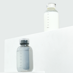 KAGAMI - Botol Minum Kaca Tutup Ganda Sedotan dengan Skala Waktu Anti Bocor