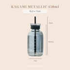 KAGAMI - Botol Minum Kaca Tutup Ganda Sedotan dengan Skala Waktu Anti Bocor