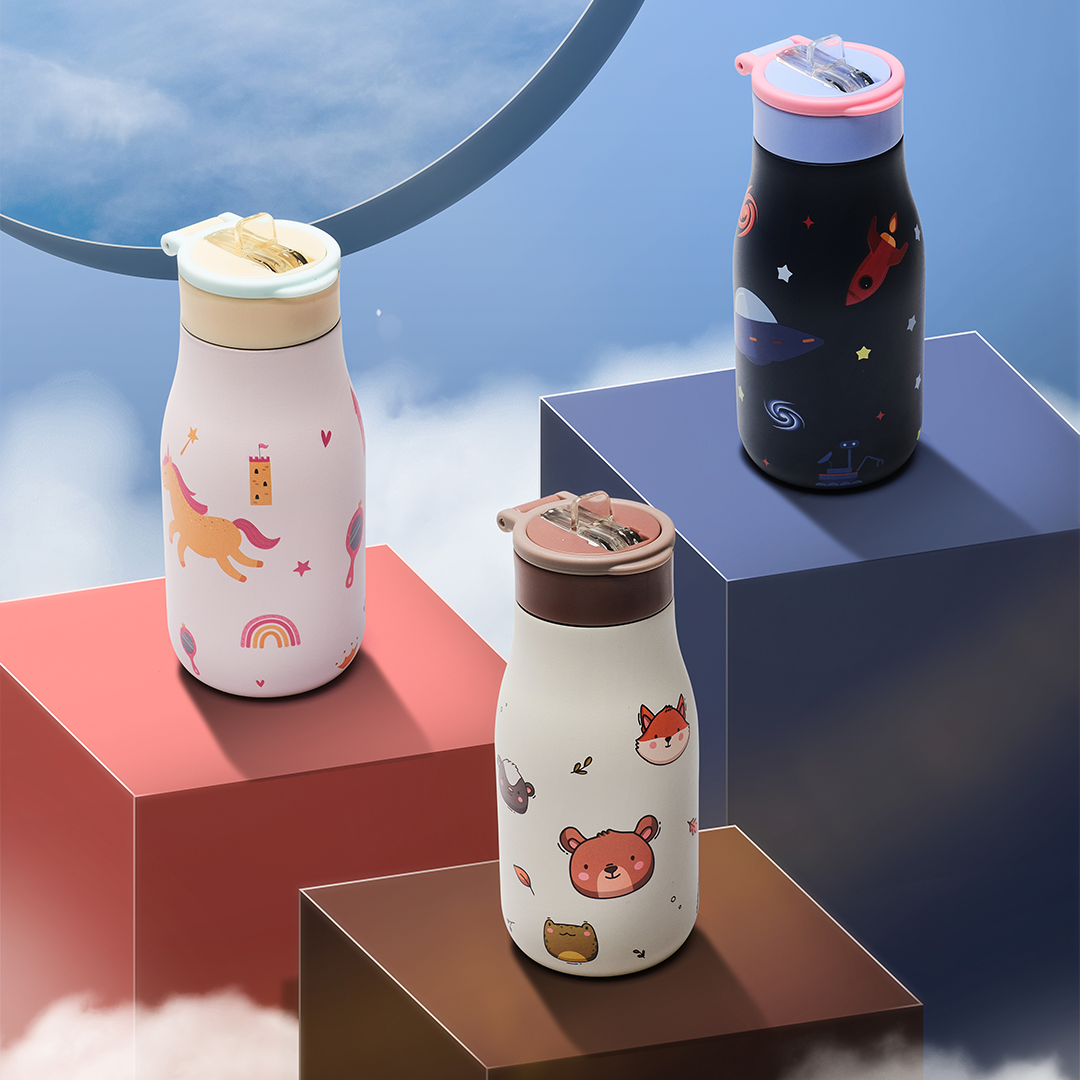 KAI - Tumbler Karakter 400ml School Kids Bottle Tempat Air Minum Anak SS 304 Kedap Anti Bocor Tahan Dingin 24 Jam Panas 12 Jam