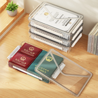 KEIJO - Kotak Penyimpanan Dokumen dengan Tutup Serbaguna File Box Tray Transparan