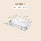 KEIJO - Kotak Penyimpanan Dokumen dengan Tutup Serbaguna File Box Tray Transparan