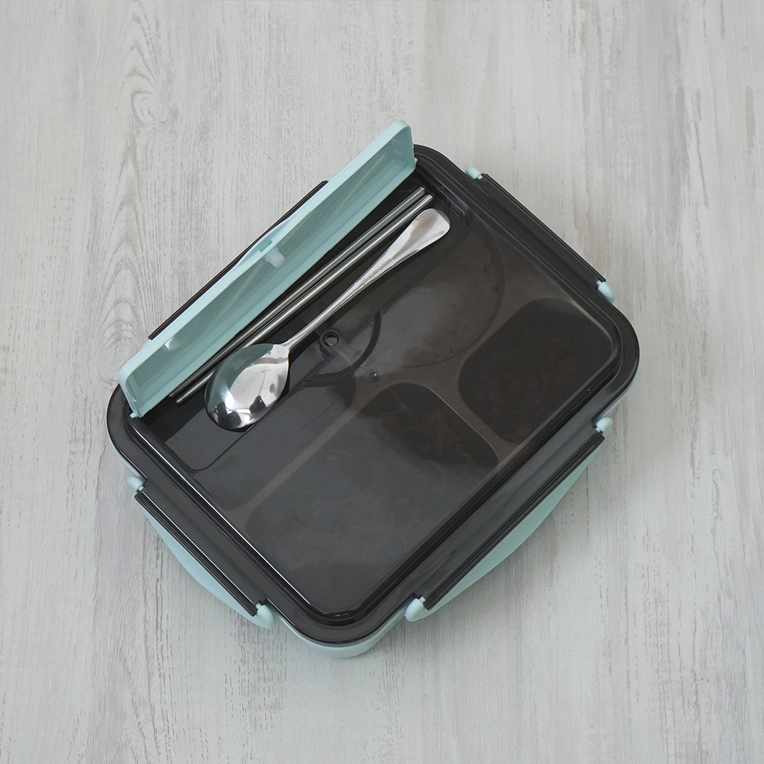 KIZZU - Lunch Box Stainless 304 Sekat Kotak Bekal dengan Alat Makan
