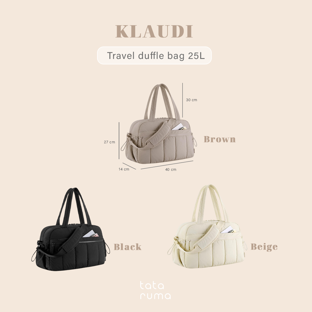 KLAUDI - Travel Duffle Bag 25L Water Resistant Multifunction