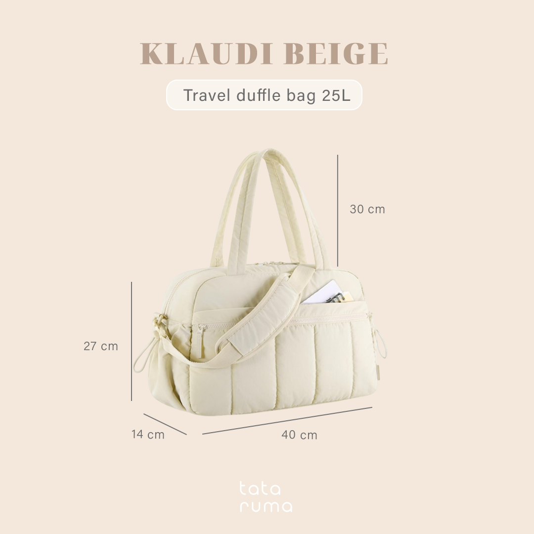 KLAUDI - Travel Duffle Bag 25L Water Resistant Multifunction